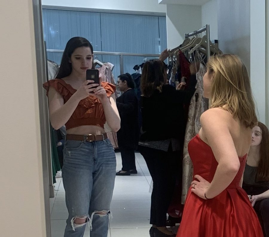 Mara Kinsey shopped for a prom dress with friends before the stay-at-home order. She, like many seniors, will be missing several long-awaited senior events. 