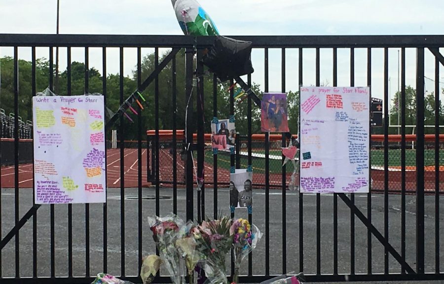 Friends show their love for their fellow classmate with an on campus memorial.