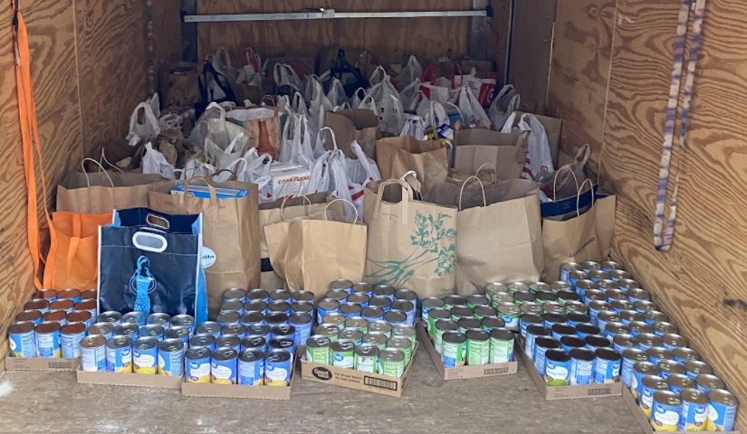 The Salvation Army trailer filled with food for the Salvation Army Food Drive donated by generous inhabitants of Saint Charles. 