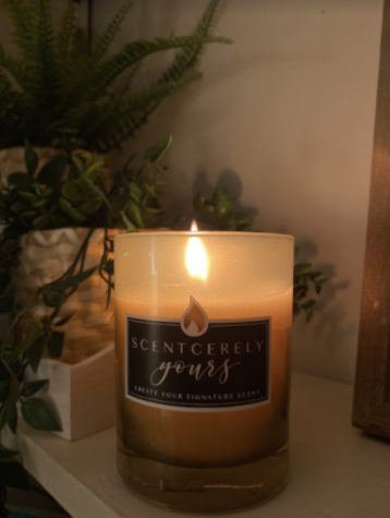 A Scentcerely Yours candle in its natural habitat. Photo by Sophia Smallwood. 
