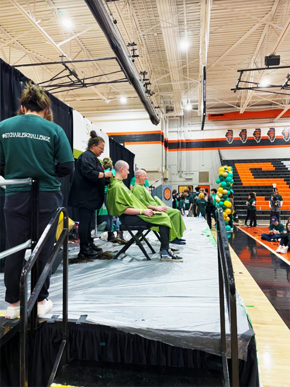 Staff and students joined together to raise money for the annual St. Baldrick‘s fundraiser day. This year’s event was held in the Main Gym. Nearly 20k was raised. 