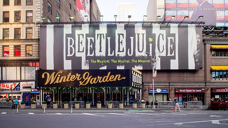 “Beetlejuice” also found its way into the Broadway scene as a musical. (Photo Courtesy of Wikimedia: Beetlejuice on Broadway)