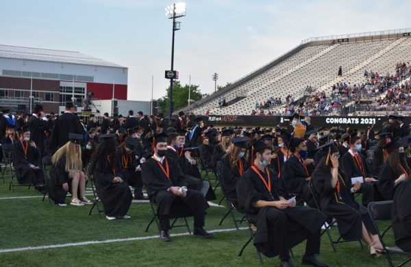 Class of 2021 at the NIU Stadium for graduation.  Photo provided by St Charles East High School