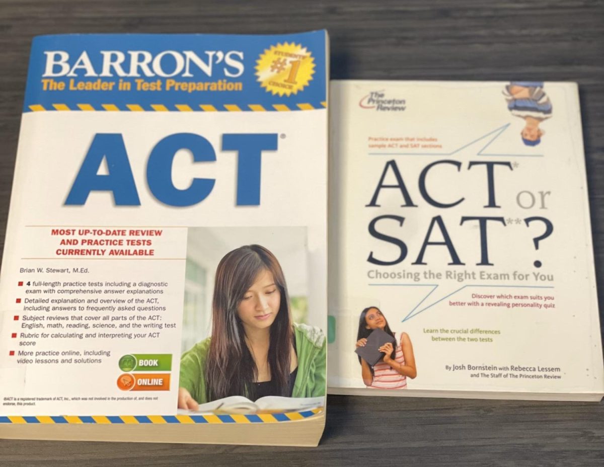 ACT and SAT books at East’s library. Photo by Lauren Voigt.