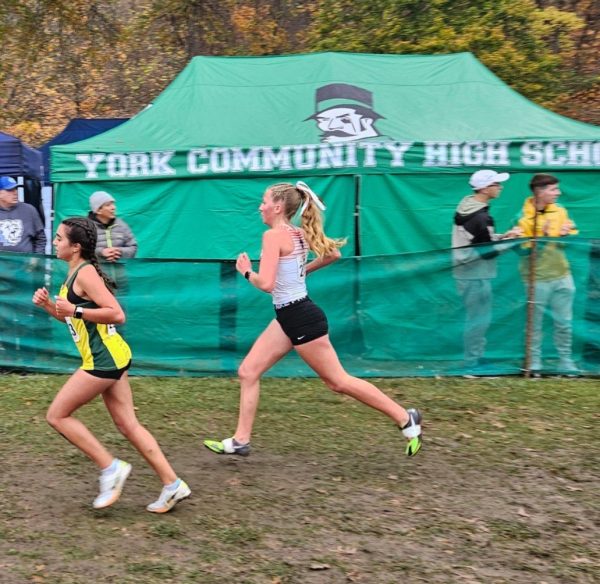 Adley Wilson (freshman) running at the State Championships on November 9.  Photo by Courtney Wilson.