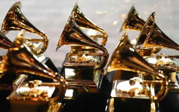 Grammy awards lined up. Photo courtesy of Creative Commons.