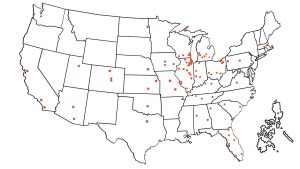 A map of all the places where East's seniors will be going to. Graphic by Aundrea Woods.