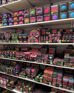 Shelf carries tons of NeeDoh’s. Photo courtesy of @toytraders on Instagram.