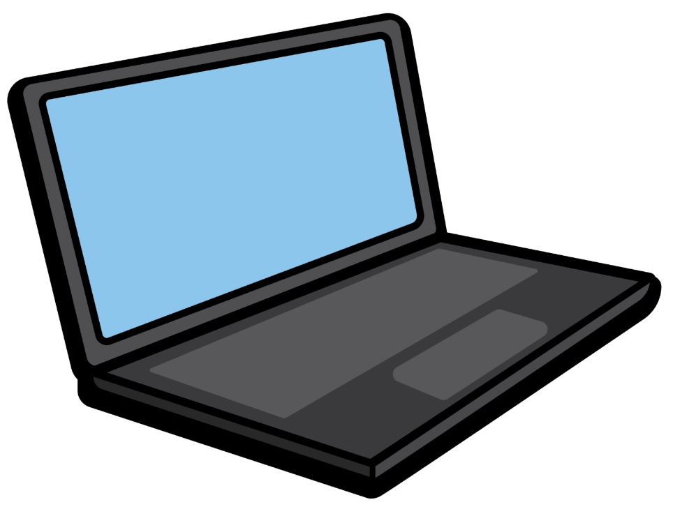 A Computer is used for e-learning. Graphic by Hayden Kropp.