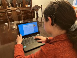 Photo of student on i-Ready website. Photo by Grace McClure.