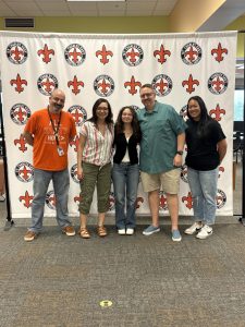Lauren Voigt’s parents and advisers. From left to right: Jacob Stewart, Elizabeth Voigt, Lauren Voigt, James Voigt and Amanda Hayes. Photo courtesy of Elizabeth Voigt.